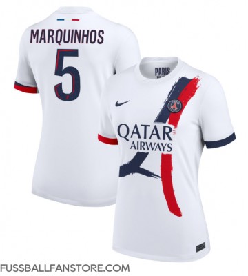 Paris Saint-Germain Marquinhos #5 Replik Auswärtstrikot Damen 2024-25 Kurzarm